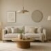 Modern living room showcasing 2025 decorator advice with neutral colors, layered textures, elegant lighting, and cohesive home styling