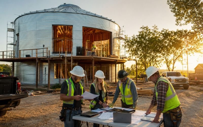 grain bin house construction planning and financing