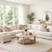 Beautifully styled living room with balanced furniture, neutral colours, and modern decor