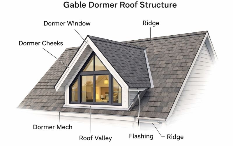 gable dormer roof structure diagram