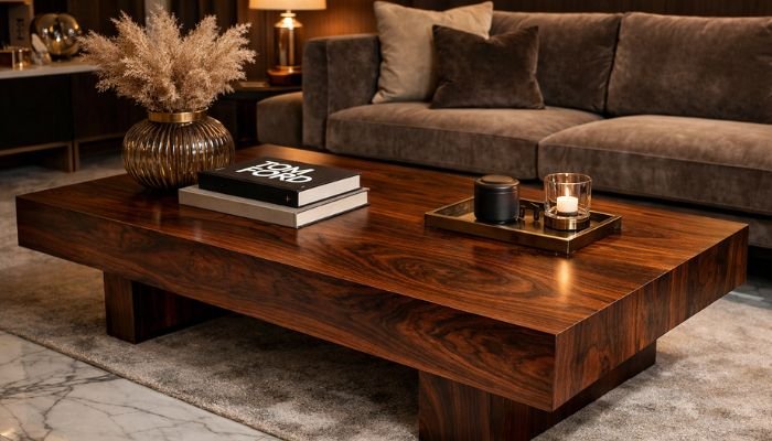 walnut coffee table luxury hardwood furniture