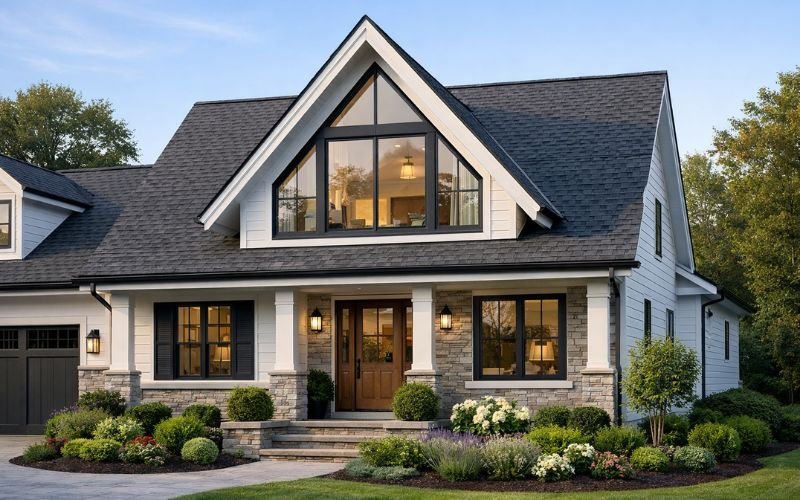 gable dormer roof design on modern house