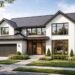 modern home exterior with standing seam metal roofing system