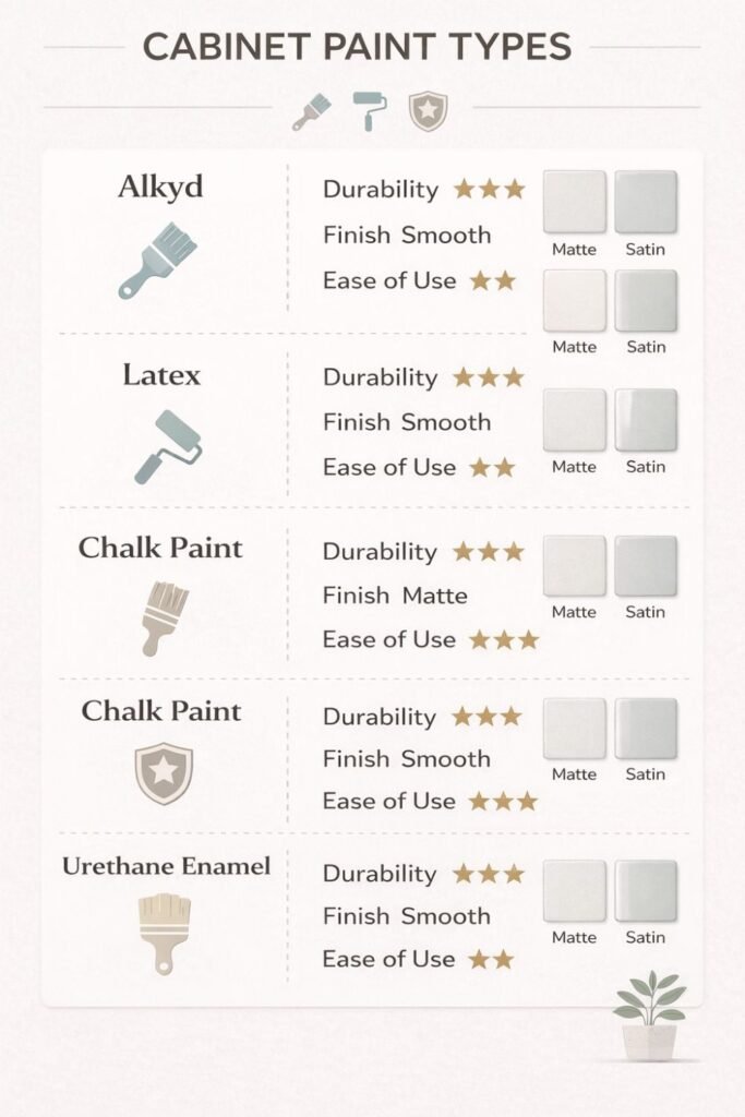 comparison of alkyd latex chalk and urethane paint types for kitchen cabinets
comparison of alkyd latex chalk and urethane paint types for kitchen cabinets