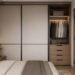 fitted wardrobes in small bedroom with sliding doors and mirrored panels