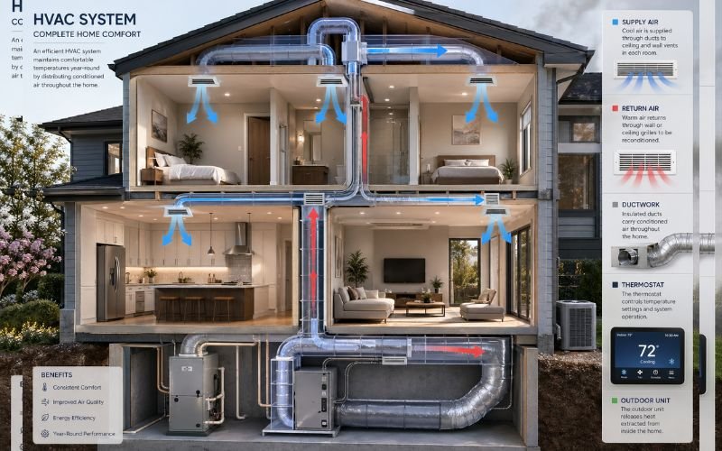 hvac airflow system home ventilation ducts temperature zones