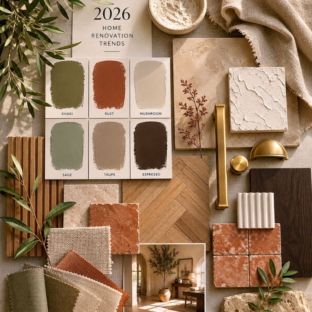 2026 home renovation color and material trend mood board