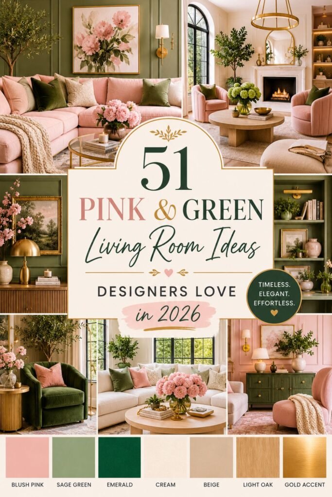 51 pink and green living room ideas for modern homes in 2026