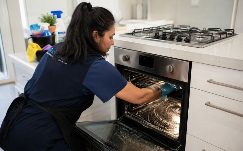 Professional kitchen deep cleaning for end of lease inspection