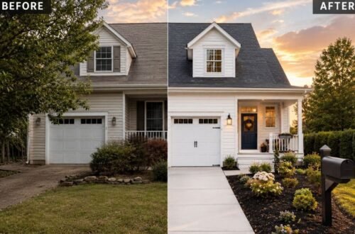 Weekend exterior makeover improving curb appeal and home value