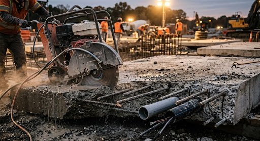 A concrete slab can hide rebar, post-tension cables, conduits, and utility lines that are invisible from the surface