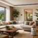 Modern living room with comfortable indoor environment features