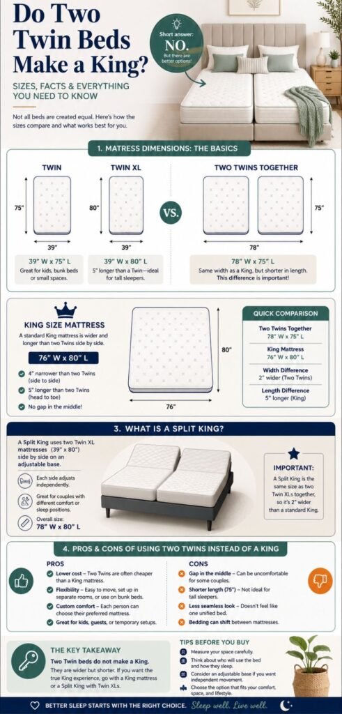 Do two twin beds make a king infographic
