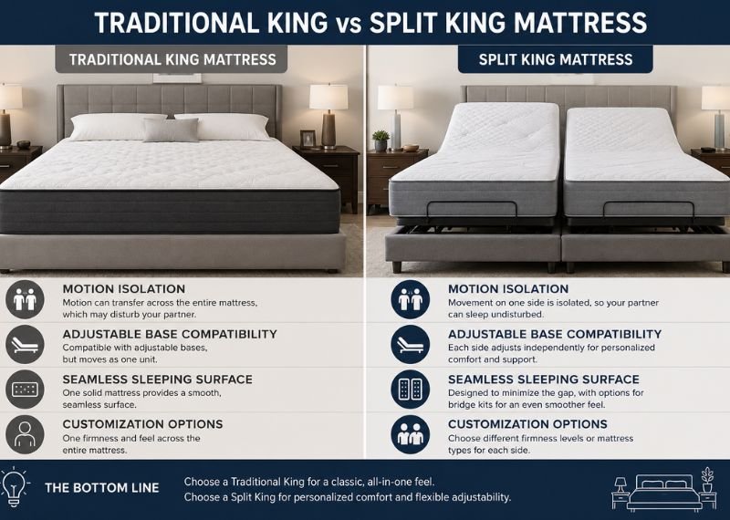 King mattress versus split king mattress comparison