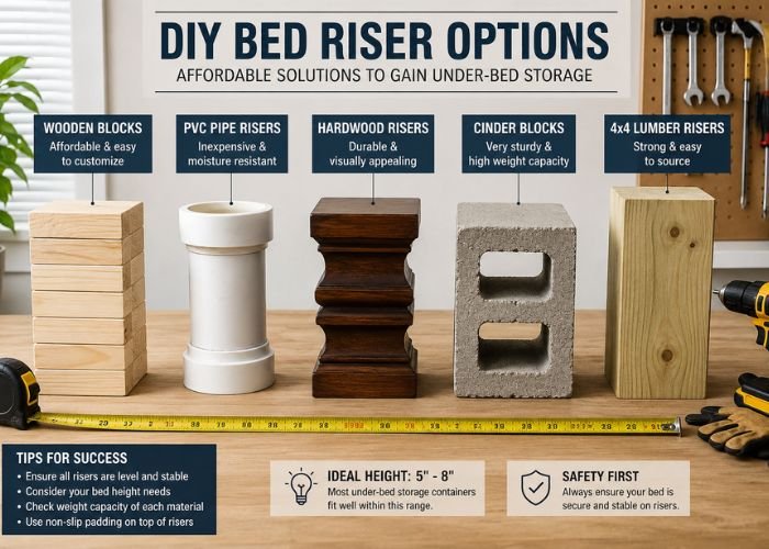 DIY Bed Risers: 15 Cheap & Sturdy Ways to Raise Your Bed