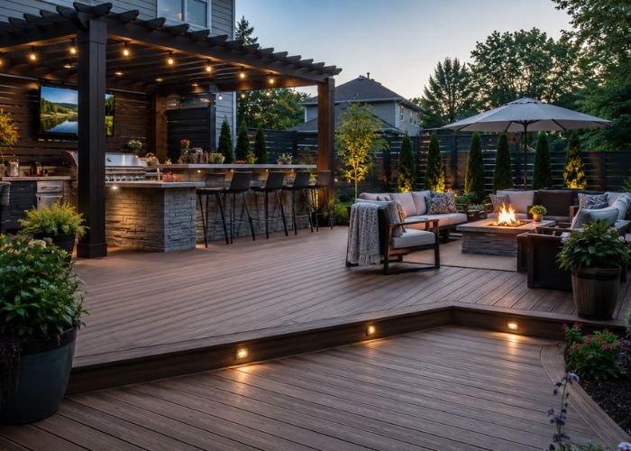 Premium composite decking patio
