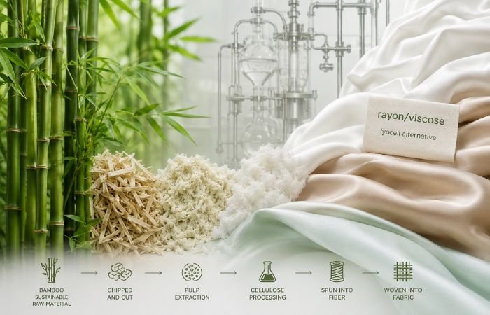 Bamboo bedding fabric explained as rayon viscose instead of natural bamboo