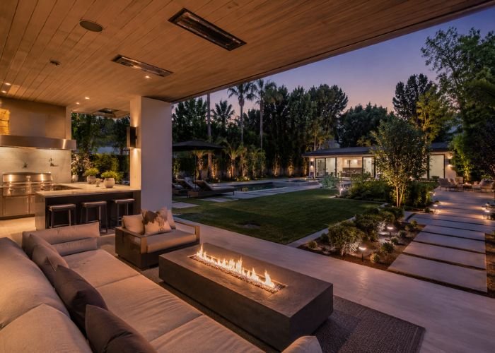 Travel Inspired Outdoor Living Design Luxury outdoor living space designed like a private resort