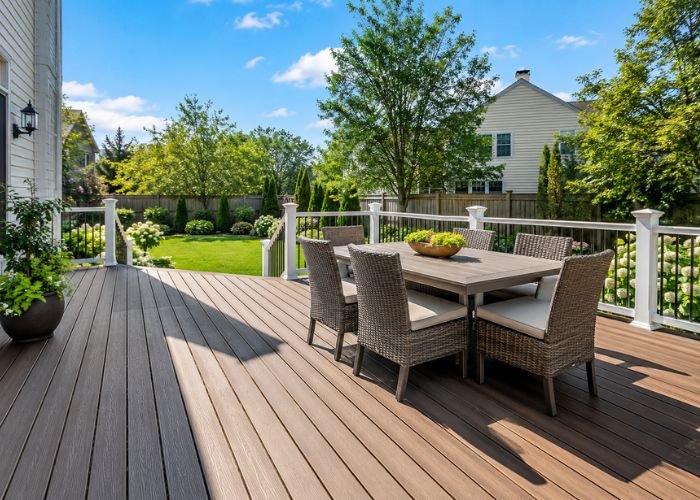 Trex composite decking backyard
