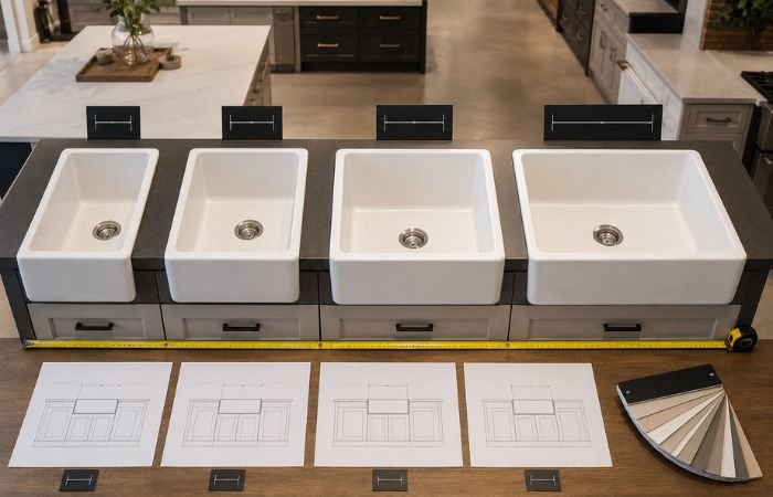 Different farmhouse sink sizes for kitchens