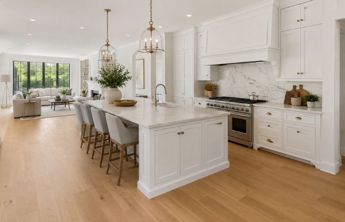 Timeless home remodeling design with neutral finishes
