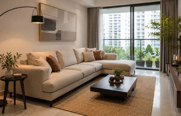 Modern sofa in a stylish Singapore living room