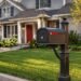 Modern outdoor residential mailbox improving curb appeal and home security